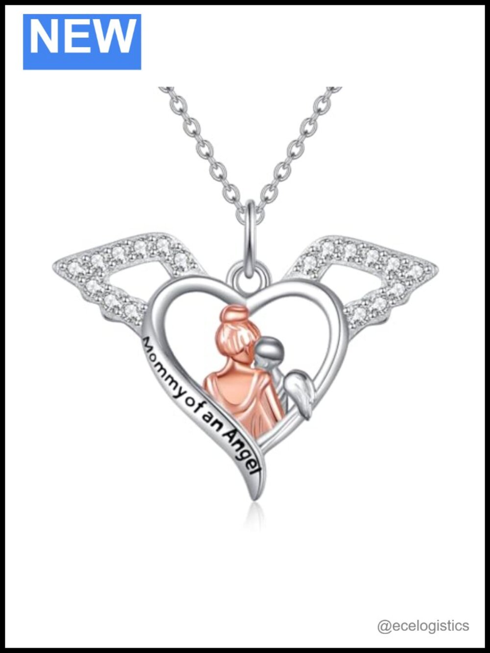S925 Sterling Silver Angel Wings Memorial Necklace Pendant